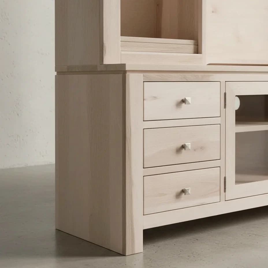 penwood furniture newport 85 hdtv cabinet with hutch np1885h medium close up
