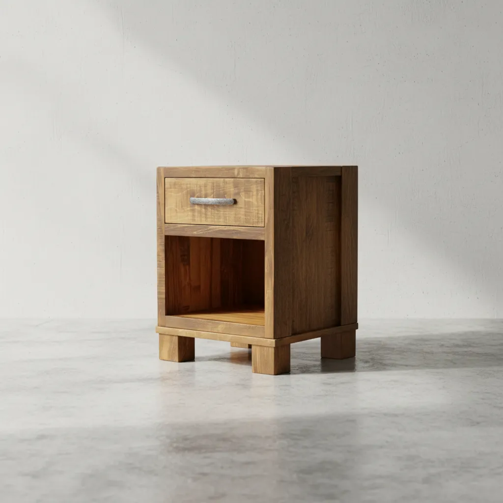penwood furniture backwoods 1 drawer night stand 45 degree angle