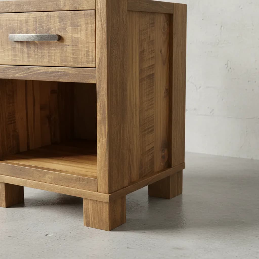 penwood furniture backwoods 1 drawer night stand medium close up