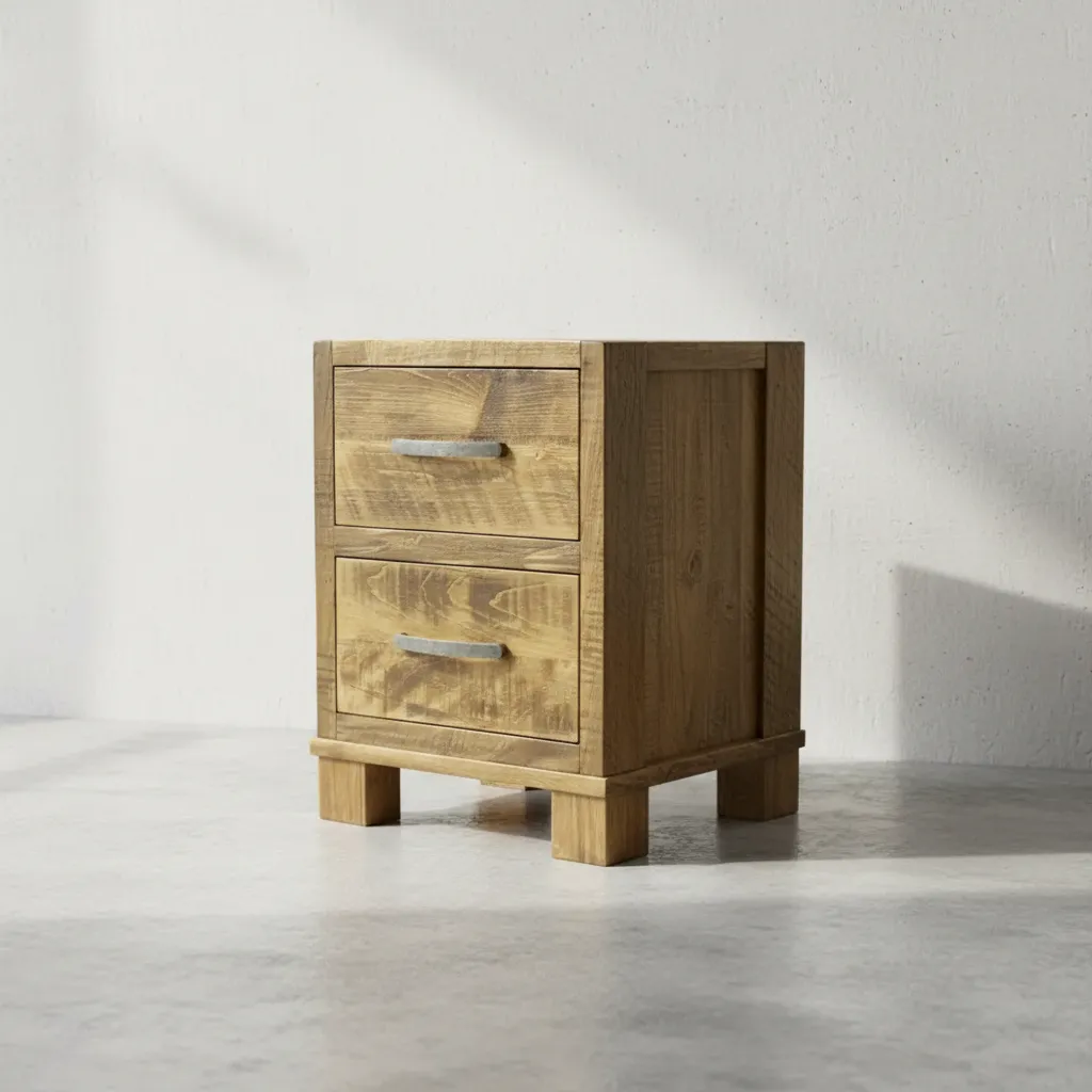 penwood furniture backwoods 2 drawer night stand 45 degree angle