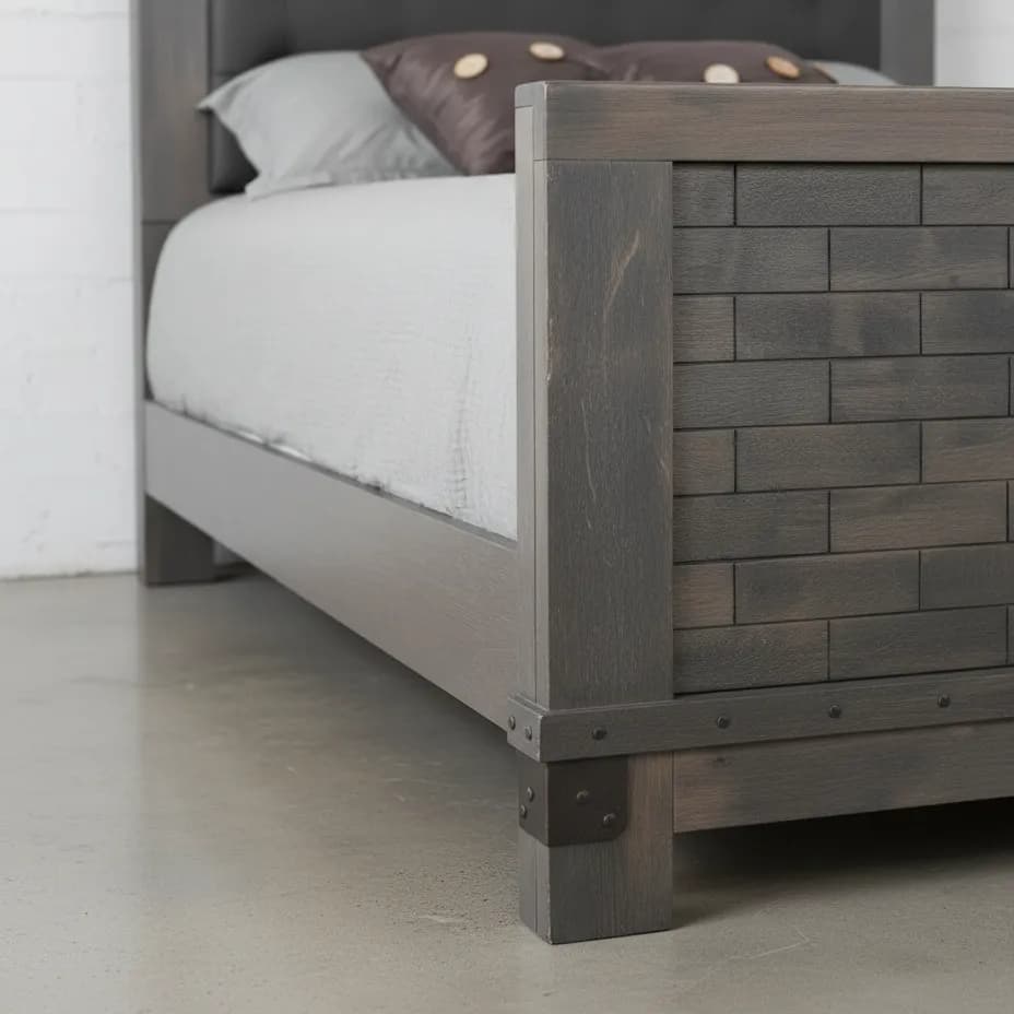 penwood furniture barrelworks bed high footboard medium close up