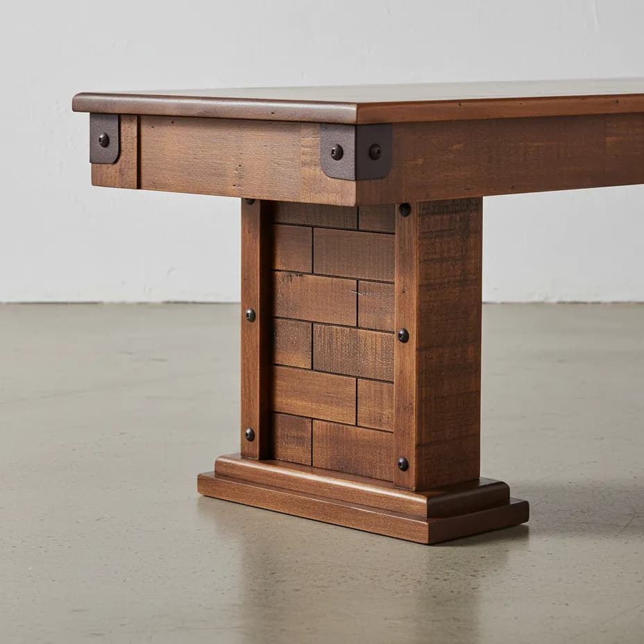 penwood furniture barrelworks dining bench medium close up