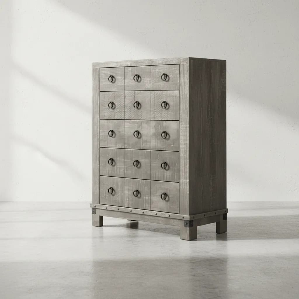 penwood furniture barrelworks highboy 5 drawers 45 degree angle