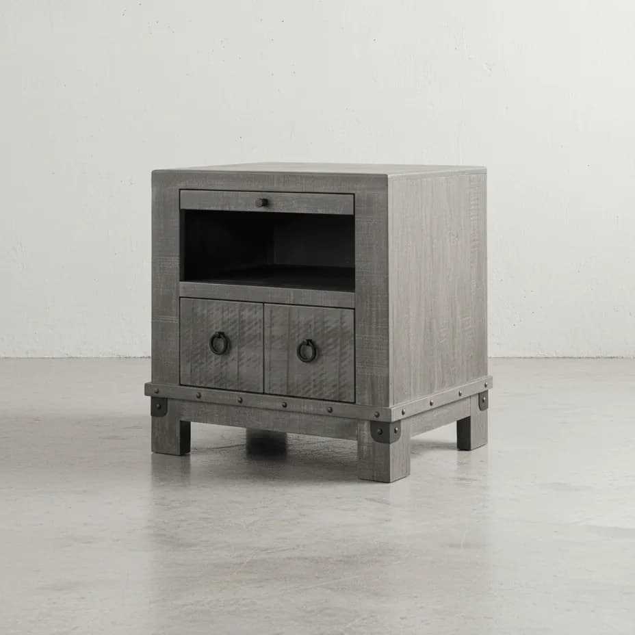 penwood furniture barrelworks night stand 1 drawer 45 degree angle