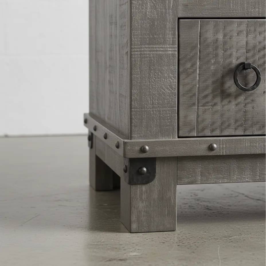 penwood furniture barrelworks night stand 1 drawer medium close up