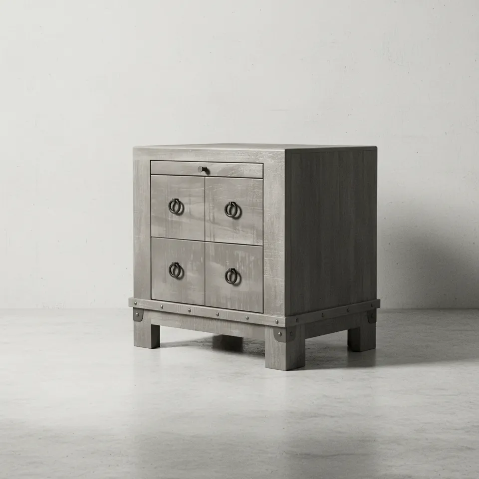 penwood furniture barrelworks night stand 2 drawers 45 degree angle