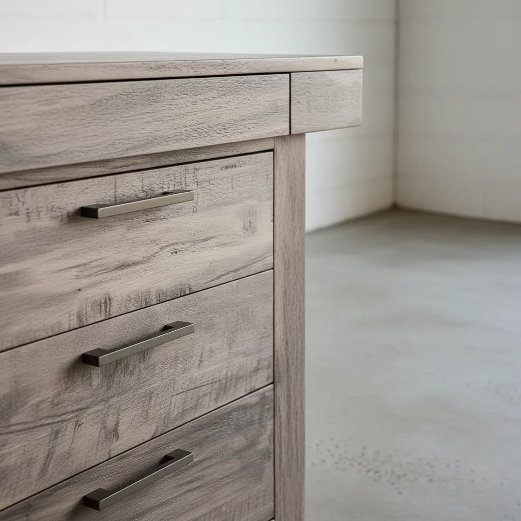 penwood furniture baxter highboy 6 drawers medium close up