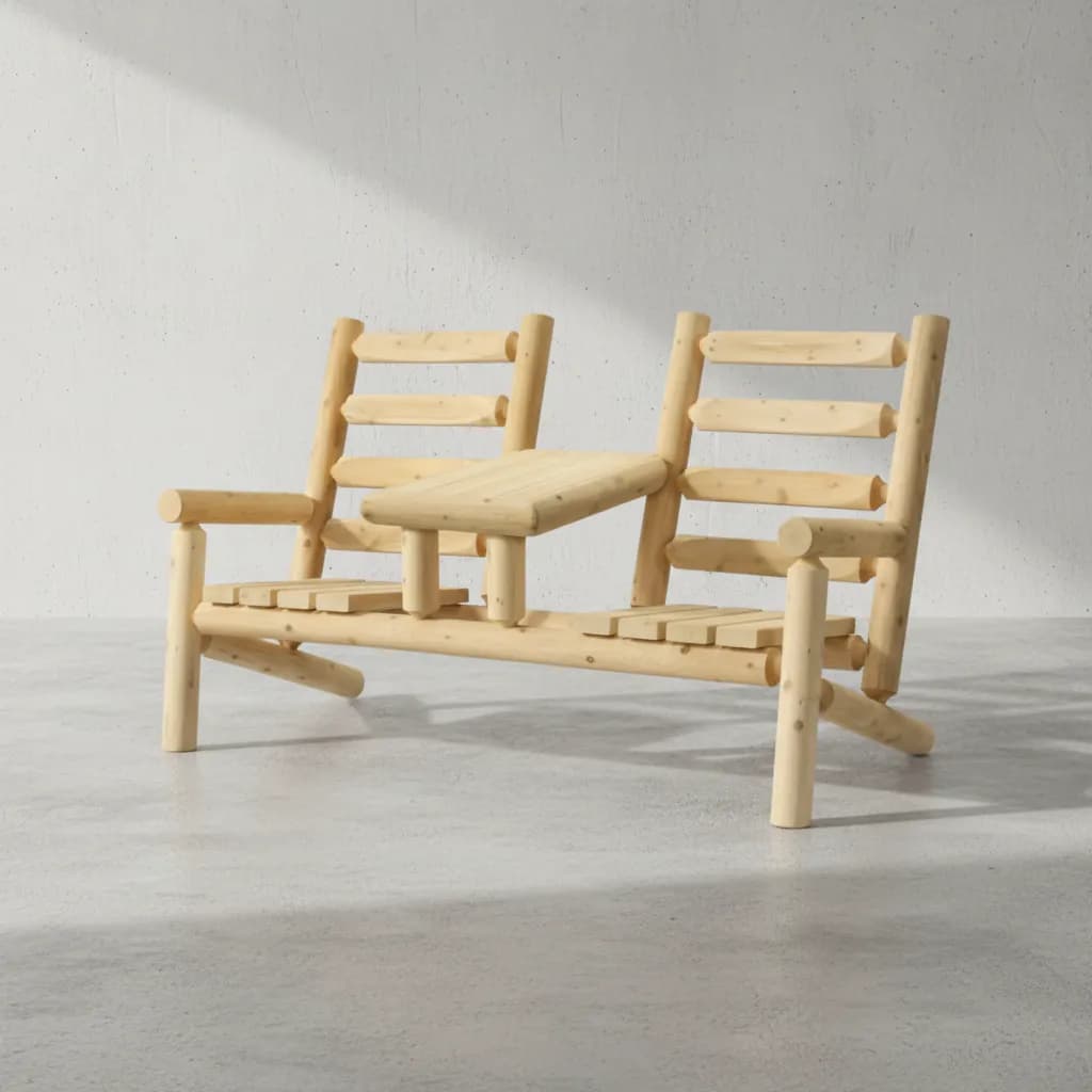 penwood furniture cedar ladder back tea set 45 degree angle