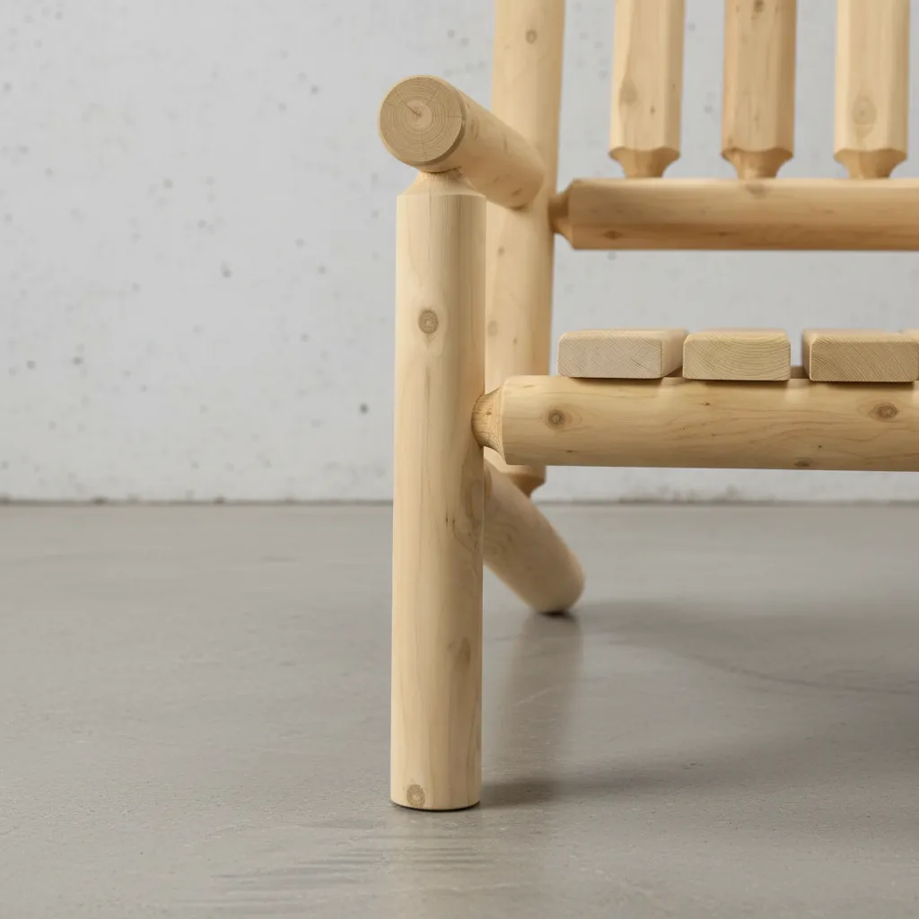 penwood furniture cedar log chair medium close up