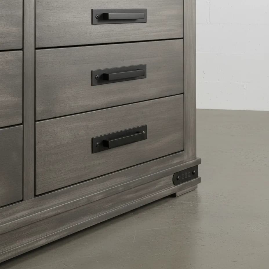 penwood furniture gastown dresser with mirror 8 drawers medium close up