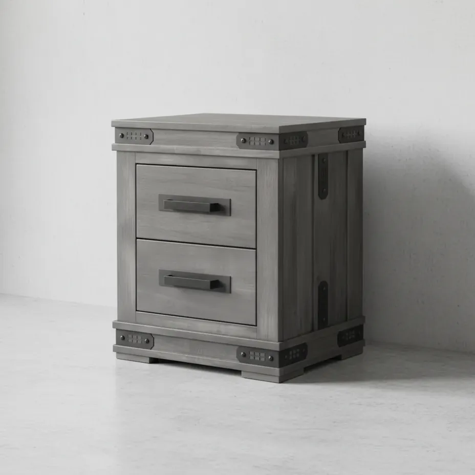 penwood furniture gastown night stand 2 drawer 45 degree angle