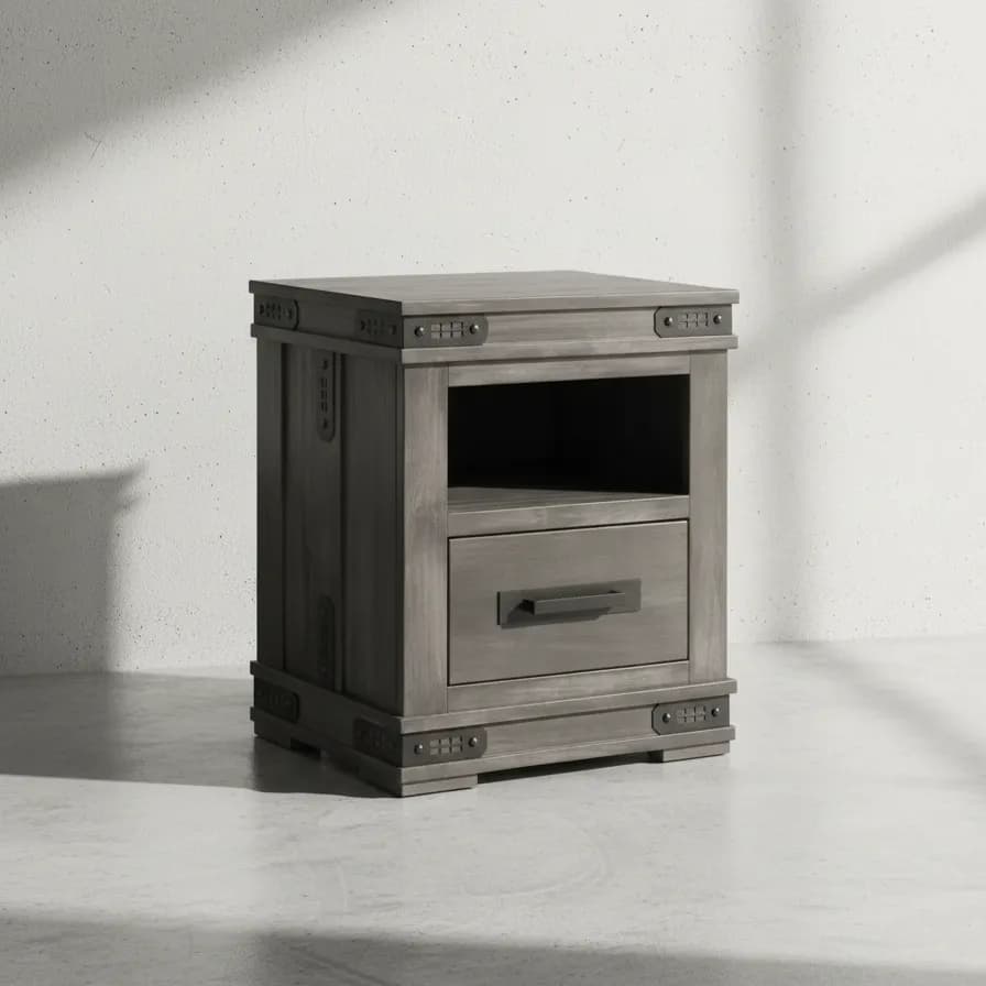 penwood furniture gastown night stand open 1 drawer 45 degree angle