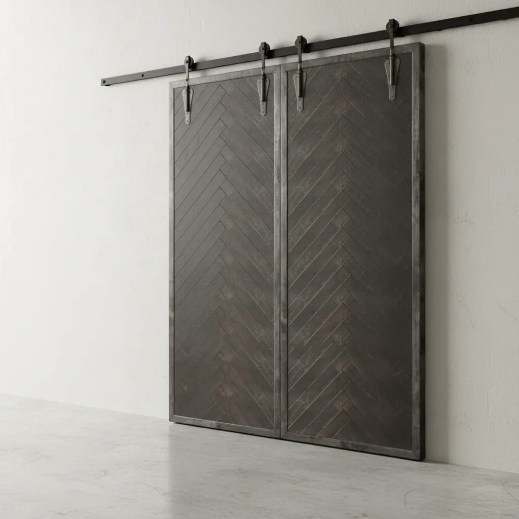 penwood furniture herringbone barn door medium close up