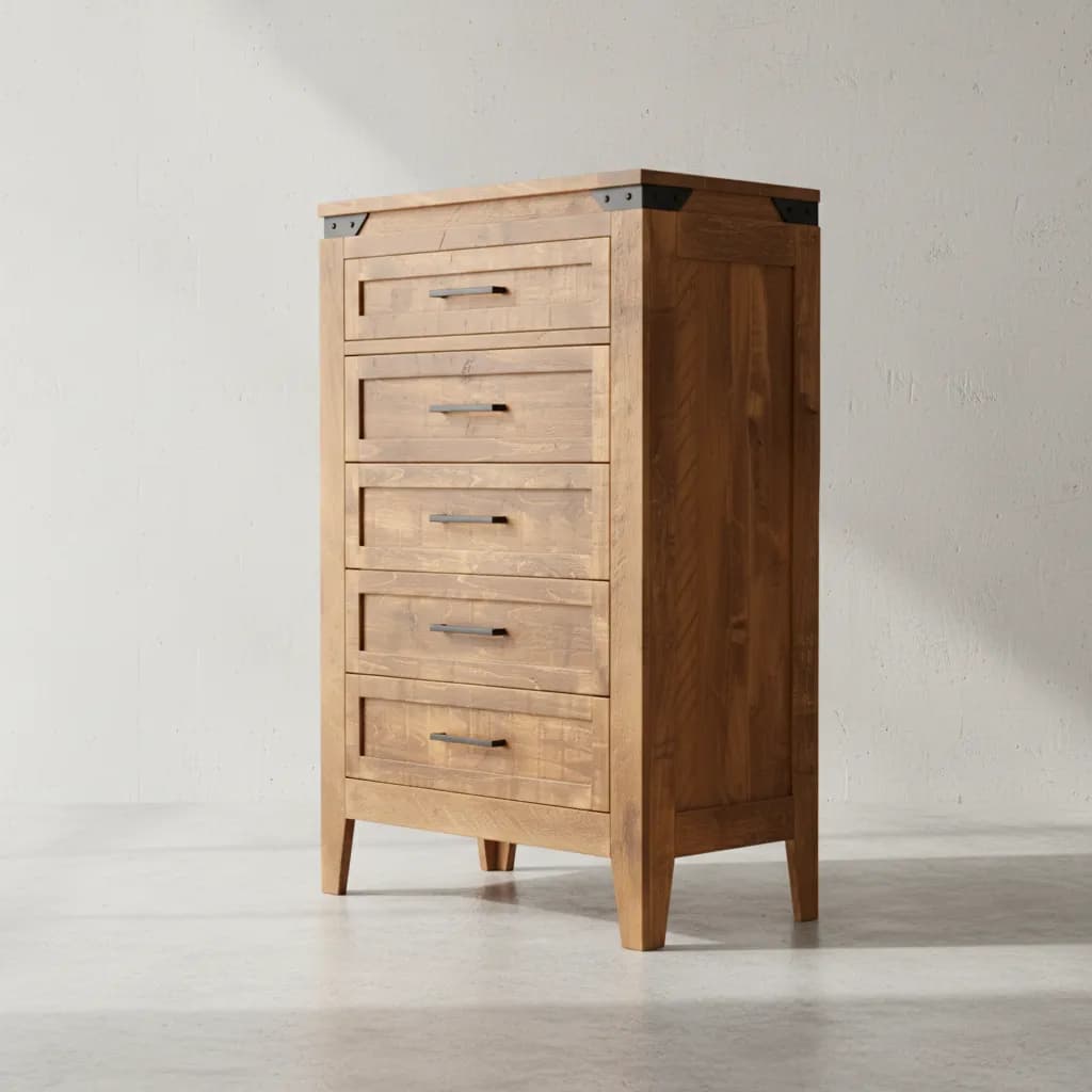 penwood furniture kenora 5 drawer high boy 45 degree angle