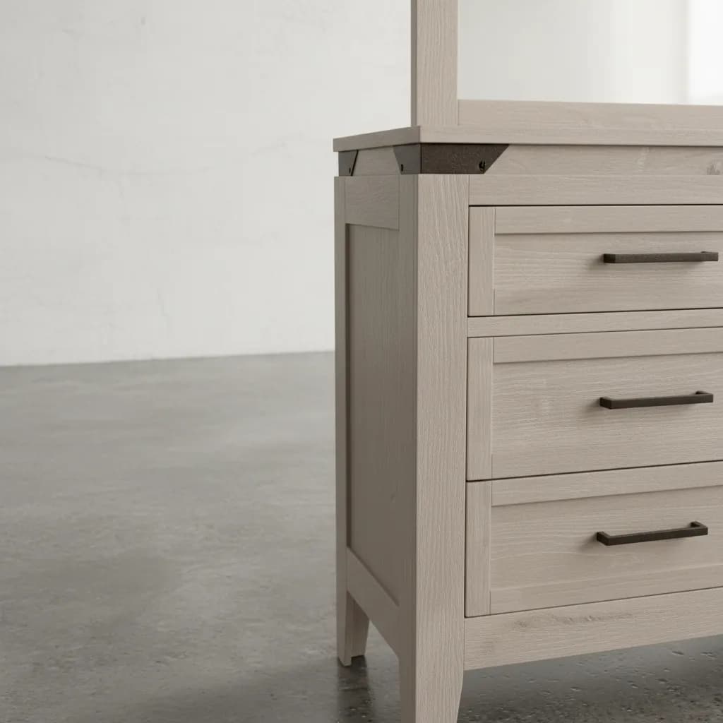 penwood furniture kenora 6 drawer dresser medium close up