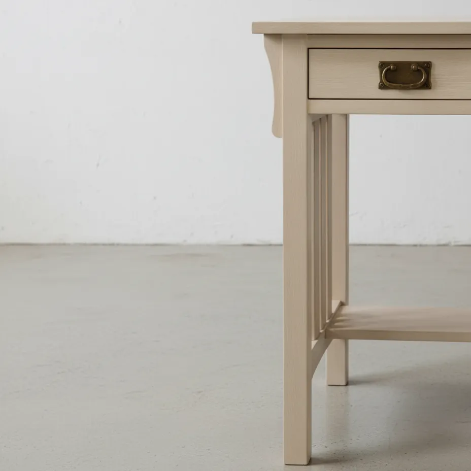 penwood furniture mission 3 drawer desk m2448d medium close up