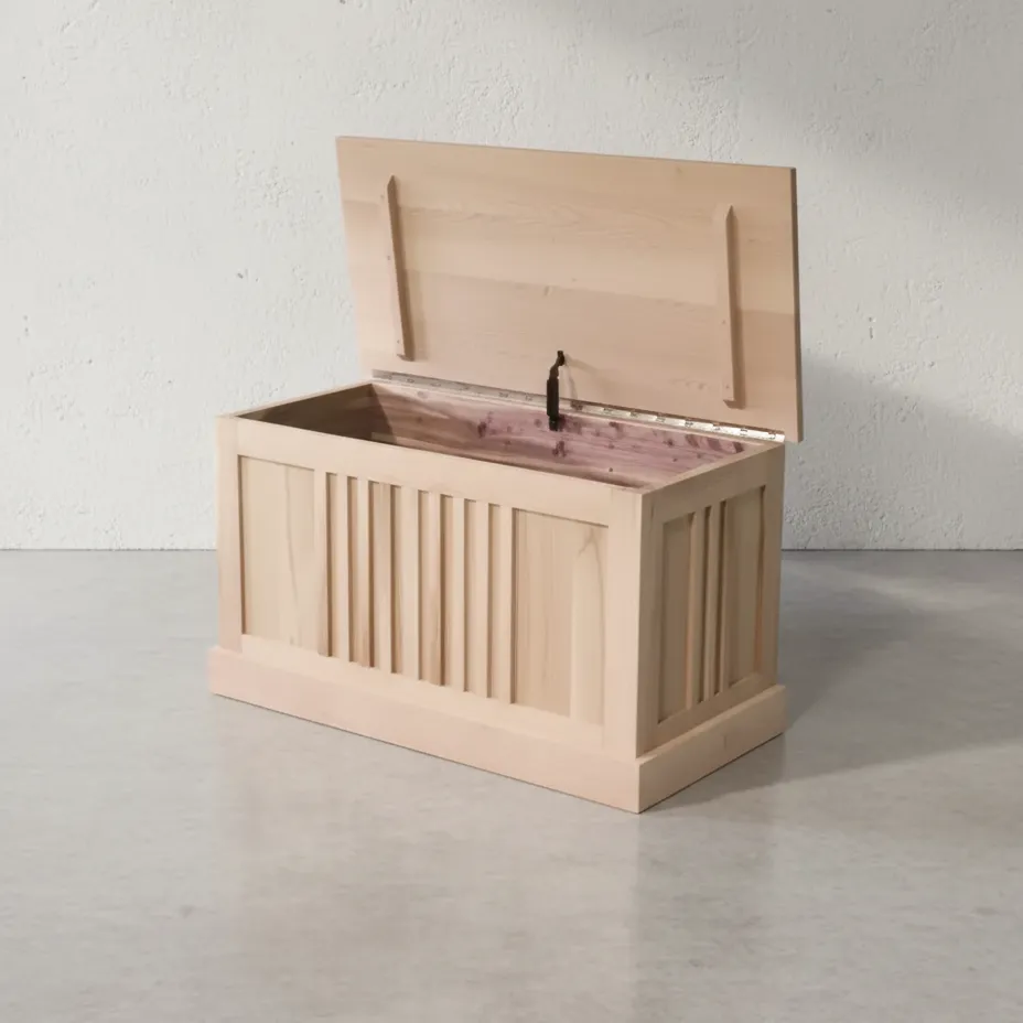 penwood furniture mission blanket box m1940b 45 degree angle
