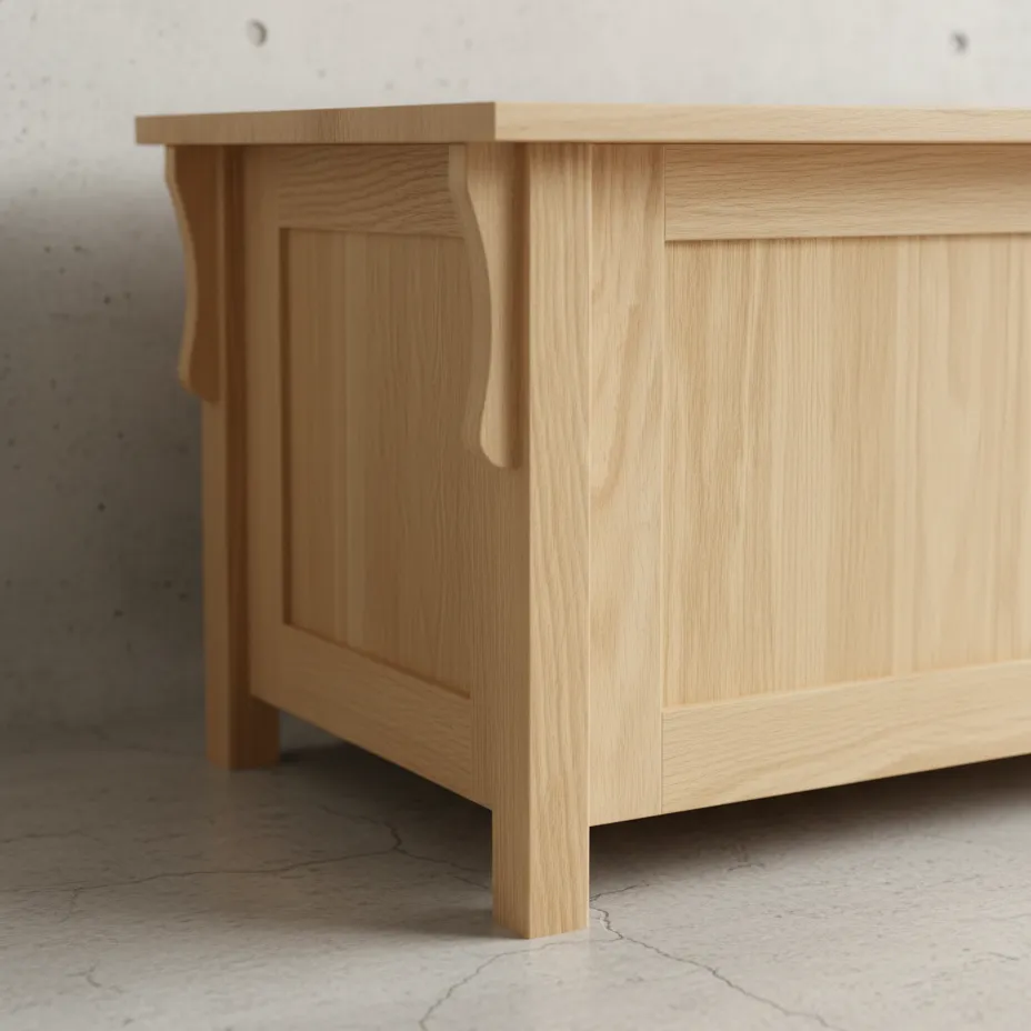 penwood furniture mission blanket box m2448b medium close up