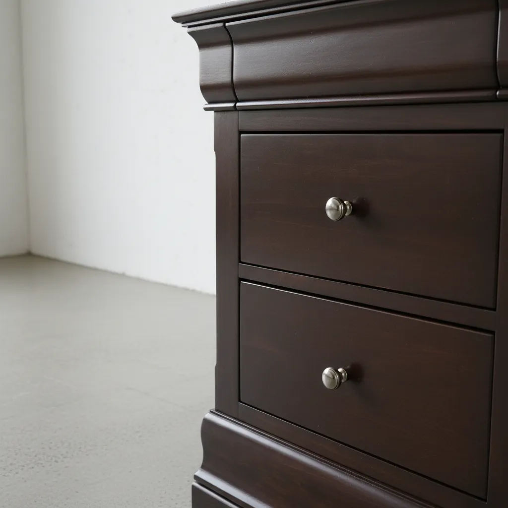 penwood furniture phillipe 3 drawer night stand medium close up