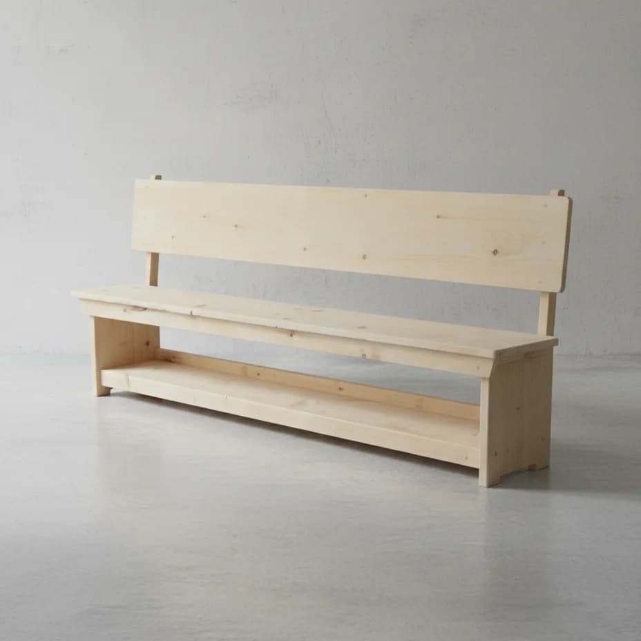 penwood furniture rustic bench with back bb2684 45 degree angle