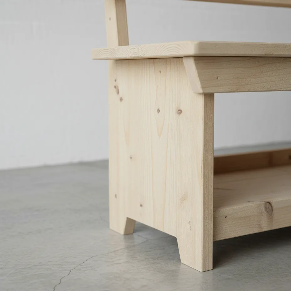 penwood furniture rustic bench with back bb2684 medium close up