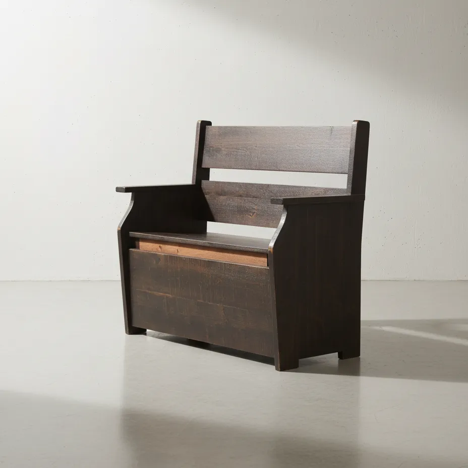 penwood furniture rustic deacons bench db4340 45 degree angle