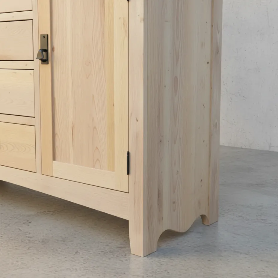 penwood furniture shaker 5 door and 4 drawer hutch buffet with crown s563 medium close up