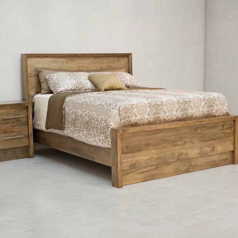 penwood furniture waterfall live edge panel bed 45 degree angle